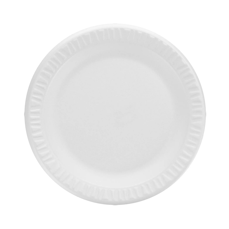 500/cs 9" White Foam Plate