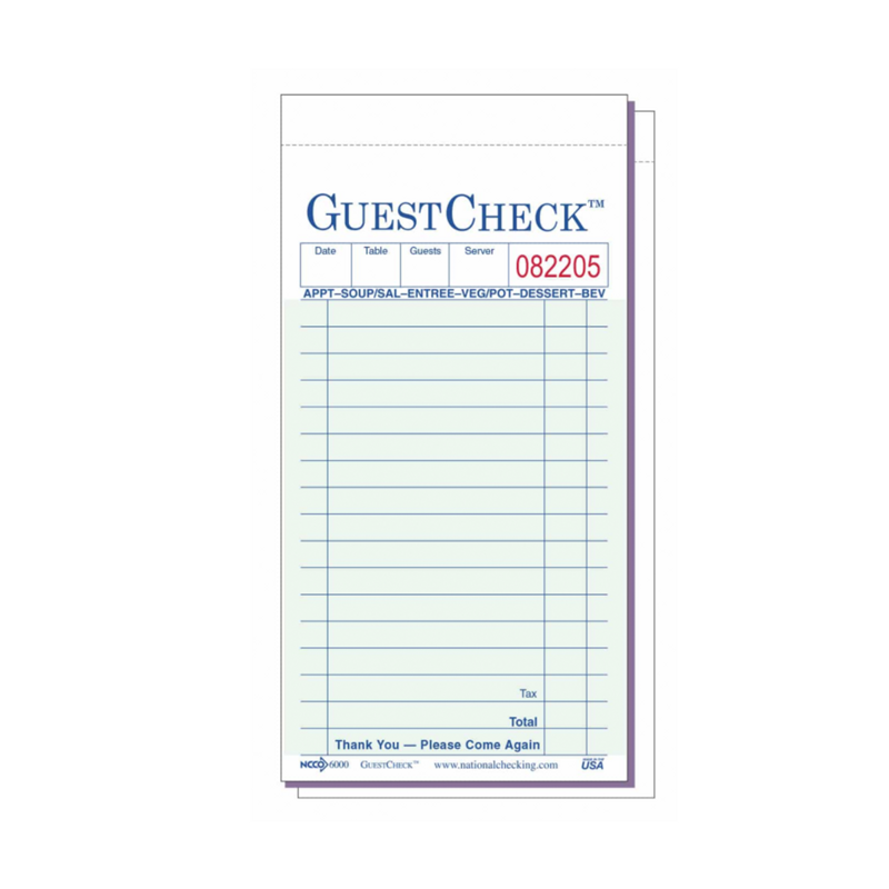 Guest Check 2-part 50/cs