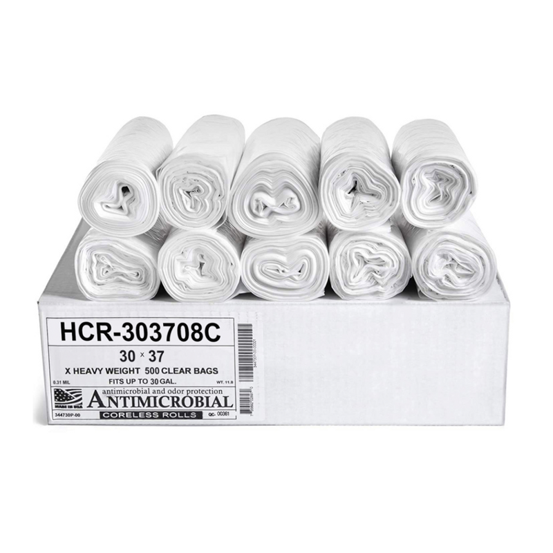20/25/cs 30x37 8mic Clear High Density Can Liner on Roll
