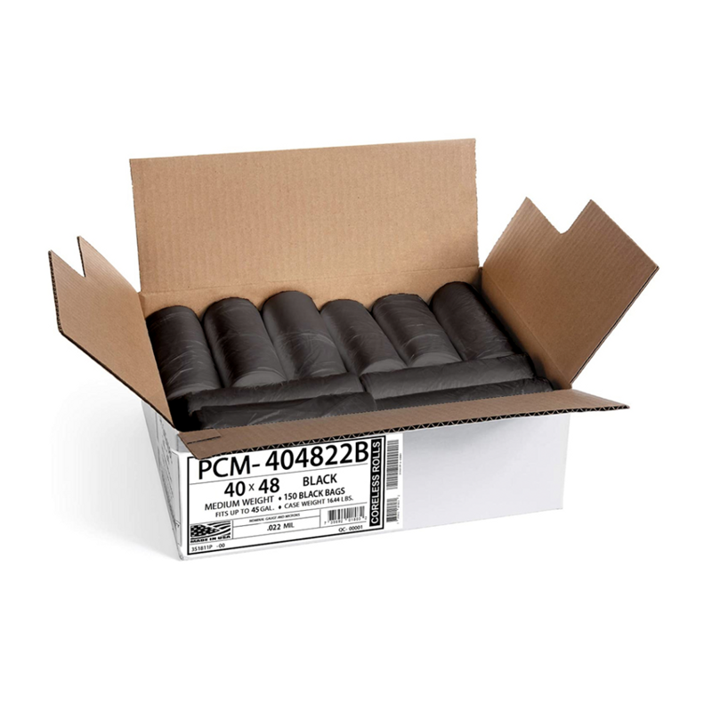 150/cs 40x48 22 mic Black Coreless Roll