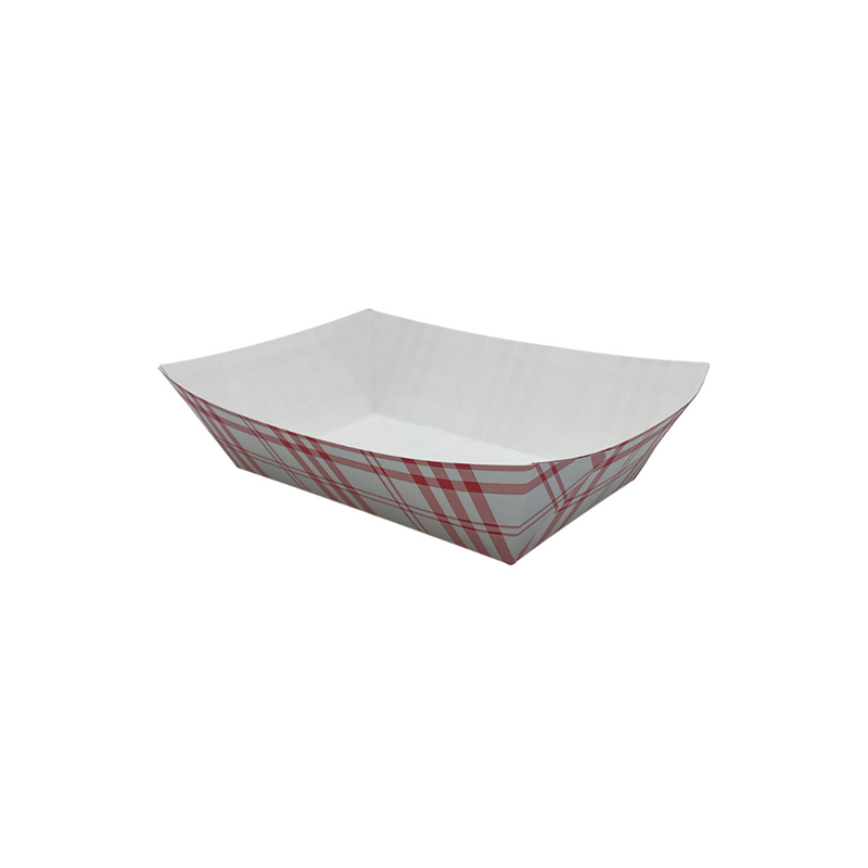 4/250 #40 6oz Plaid Food Trays