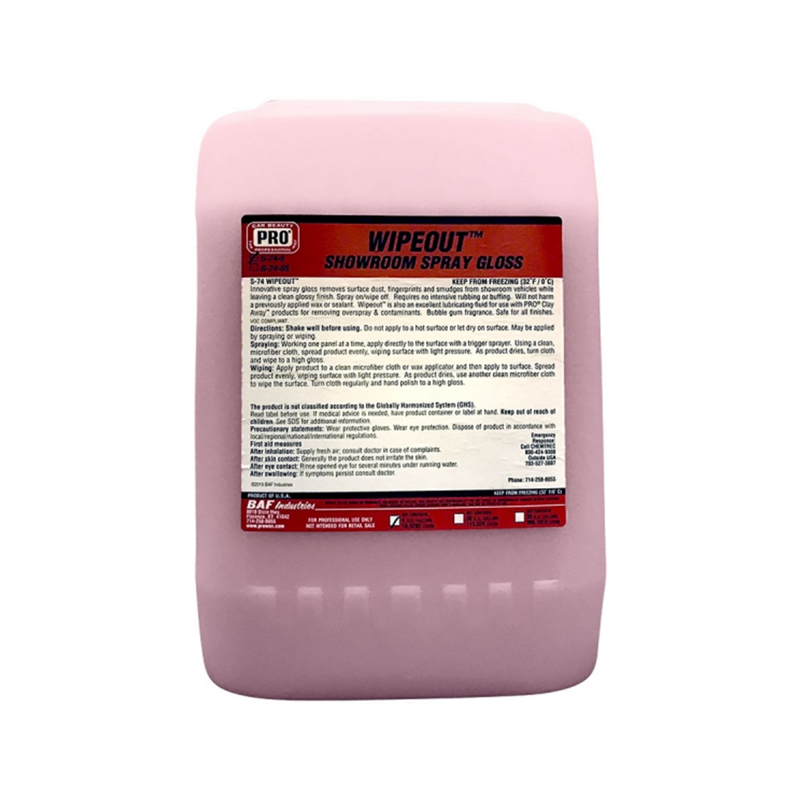 Wipe out Showroom Spray 5 Gal