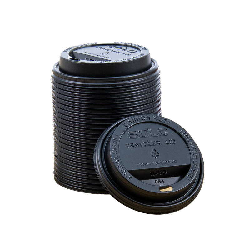 1200/cs Black Dome Lid for 12/16/20 oz Hot Cup