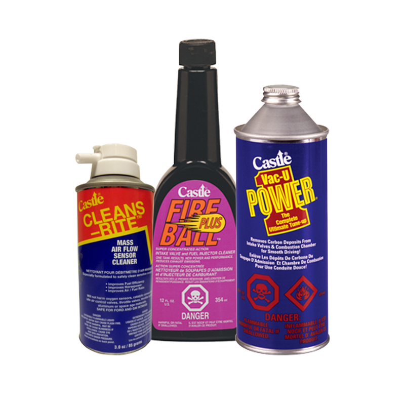Kit: Vacu Power 14oz., Fire Ball 12oz, Cleans Rite 3oz. Ea
