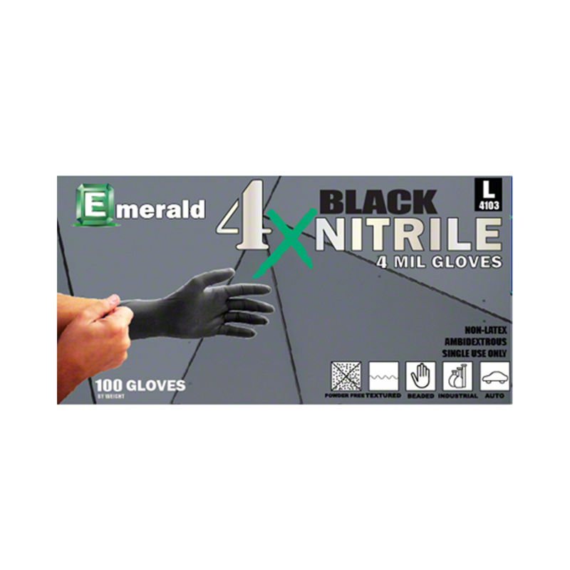 10/100 Black Nitrile Powder Free 4mil- Large