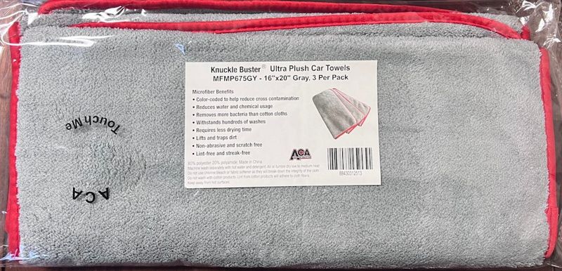 Mf 16x20 Double Sided Grey W/Red Trim Ultra Plush 3/- Knucklebuster June Promo buy 2 get 1 free final cost $4.00 each