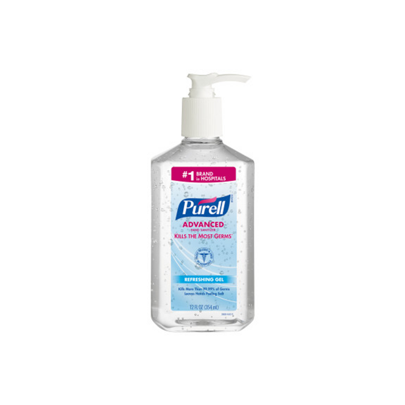 12/12oz Gojo Purell Clear Instant Hand Sanitizer Pump Bottle