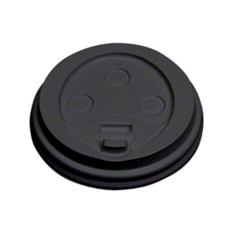 10/100/cs Black Dome Lid for 12/16/20 Paper Hot Cup