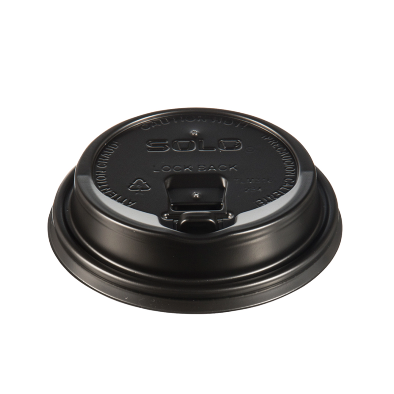 10/100 Solo Travel Lock Reclosable Dome Lid Black Fits 12oz-20oz