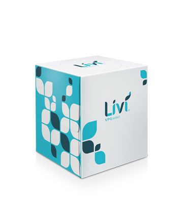 30/90/cs Cube Box Livi Facial Tissue