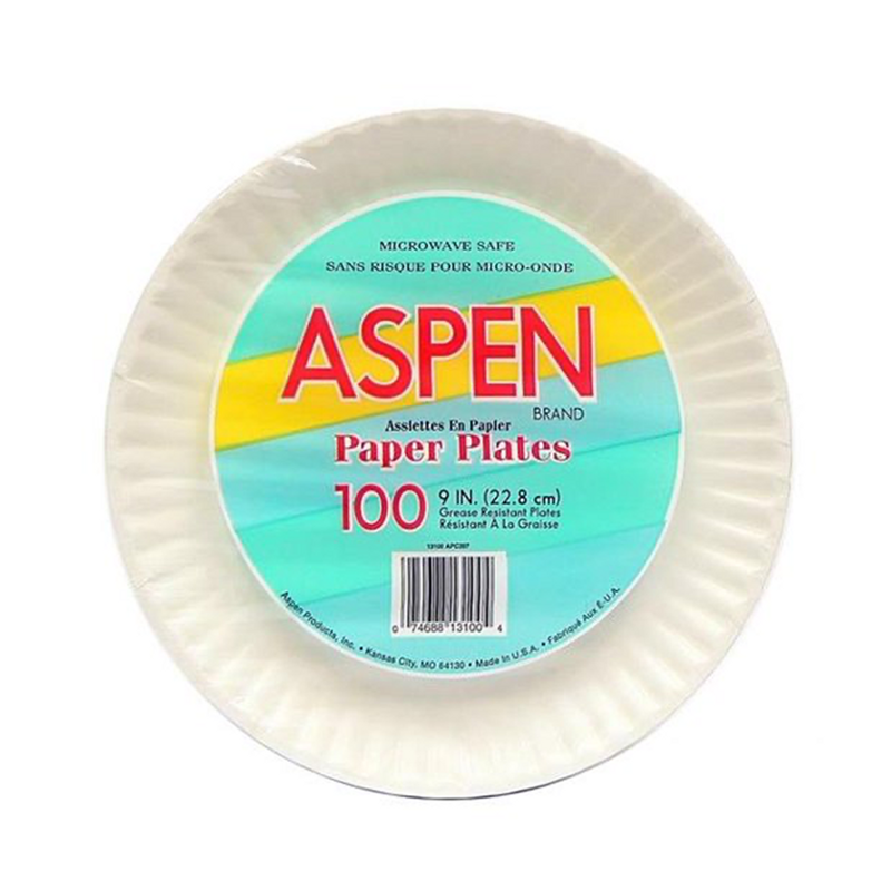 4/125 9" Hvy White Coated Paper Plate