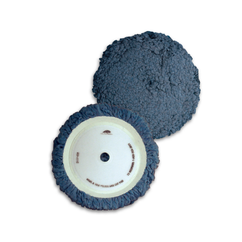 Buff Pad Blue Wool & Silk Velcro
