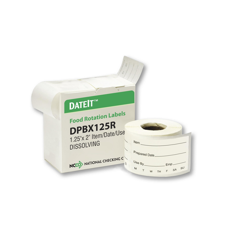 FOOD ROTATION LABEL 1-1/4x2" DISSOLVABLE W/ BOX 250ea/rl