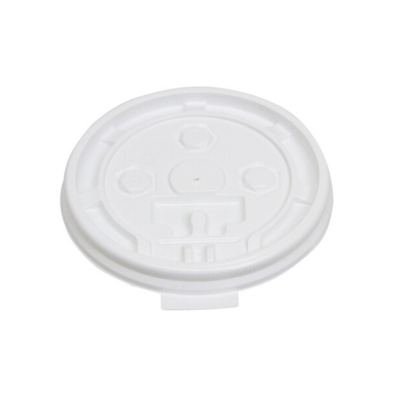10/100/cs Flat White Lid for 8oz Paper Hot Cup