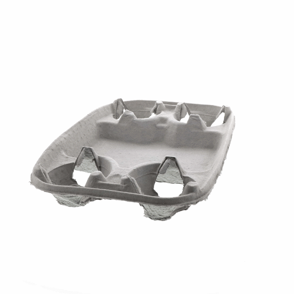 210/cs Pactiv Carry Safe 4 Cup Carry Tray w/Food Tray