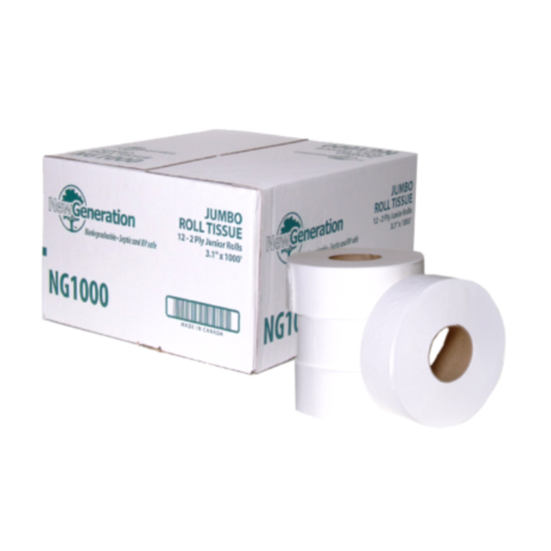 12/1000' New Generation 2 Ply JRT Toilet Tissue
