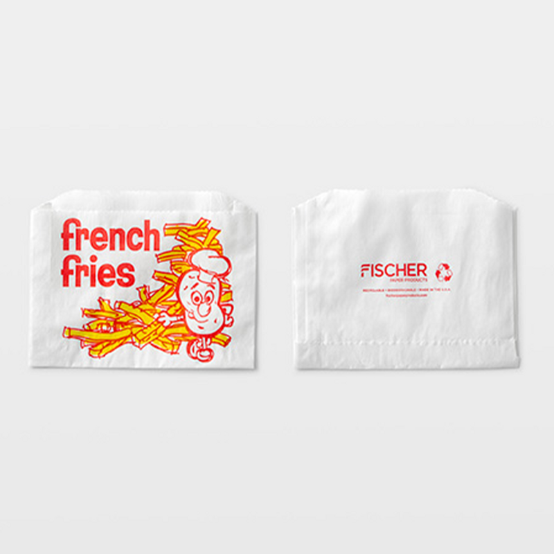2000/cs 5 1/2" x 1" x 4" White French Fry Bag