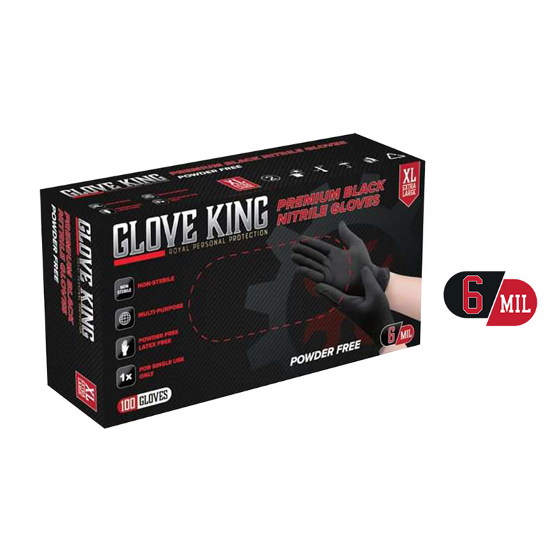 X-LG Nitrile P/F black 100/box