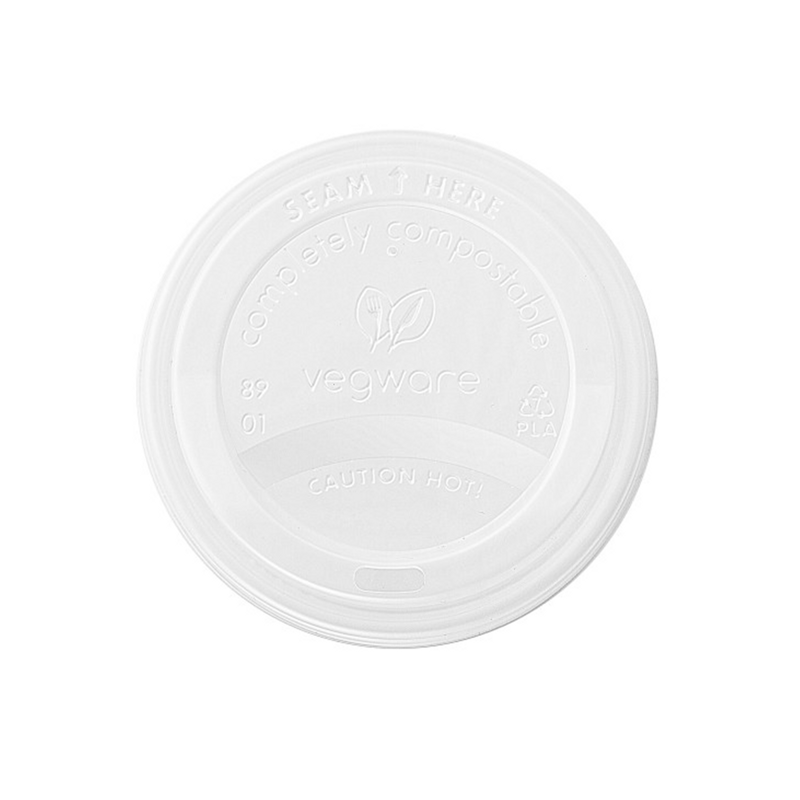 Vegware 89-Series Hot Cup Lid Off White CPLA 20 / 50 cs