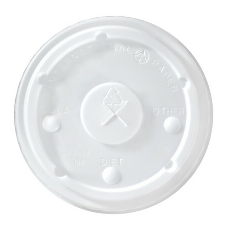 10/100 32oz Flat Straw Slotted Bubble Lid
