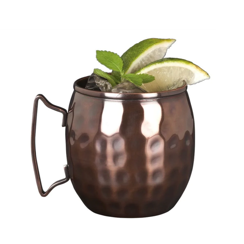 12/cs Moscow Mule 14oz Short Hammered Copper Plated