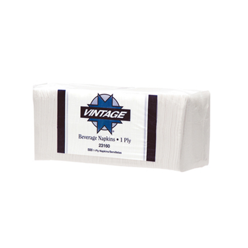 4000/cs Vintage 10x10 White 1 Ply Bev Nap