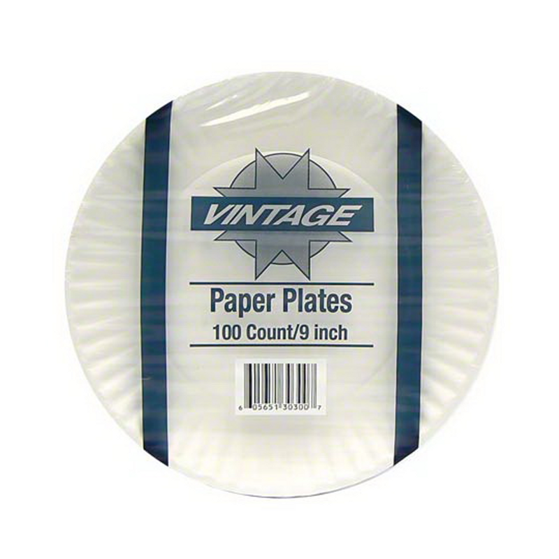 12/100 9" White Paper Plates