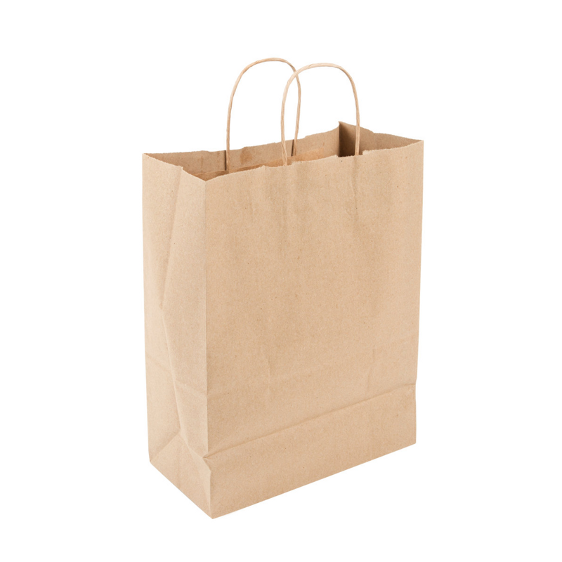 250/bdl Missy Kraft 10x5x13 60# Kraft Shopping Bag