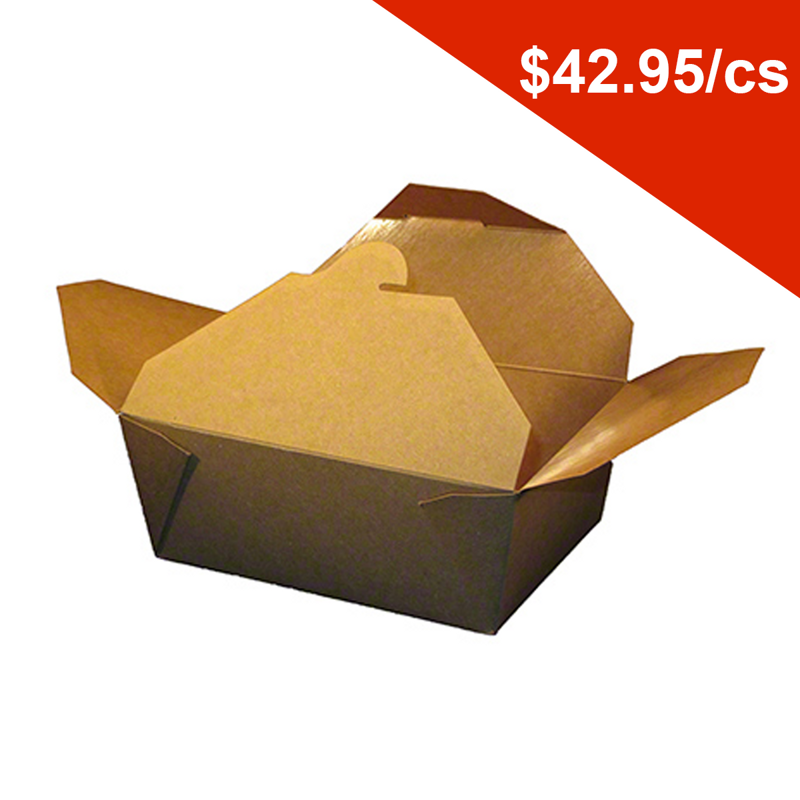 300/cs #8 Kraft Folded Eco Box 6"x4"x2.5"