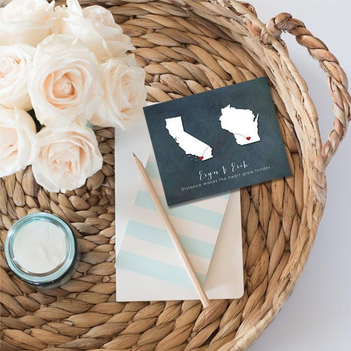 Two State Silhouette Map Art - Textured Background