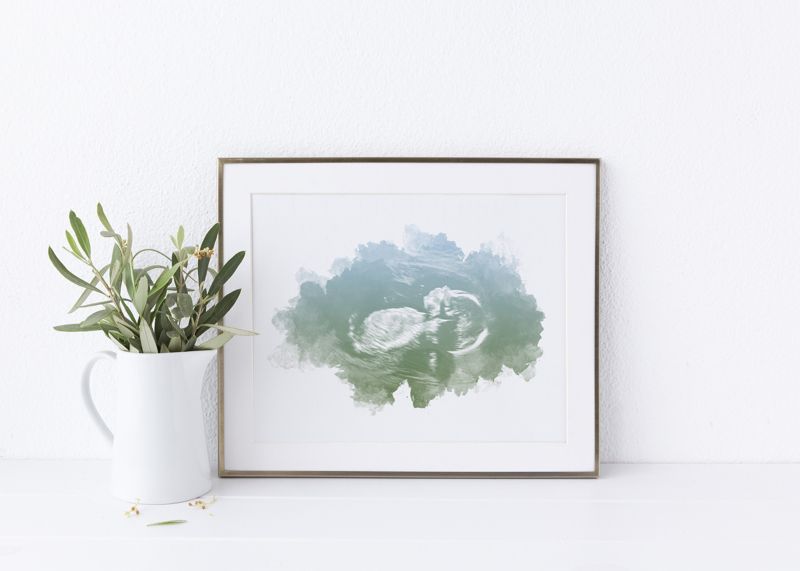 Ultrasound Art with Watercolor Gradient