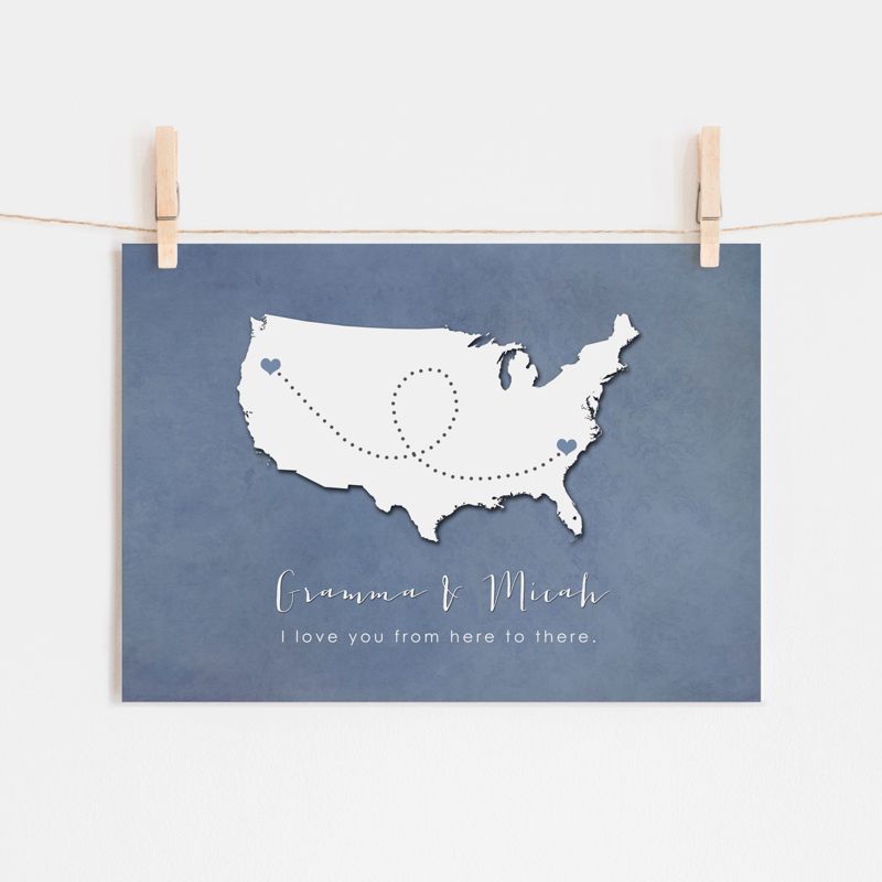 USA Silhouette Map Art - Textured Background