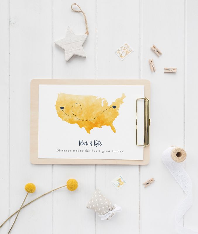 Two State Silhouette Art - Watercolor