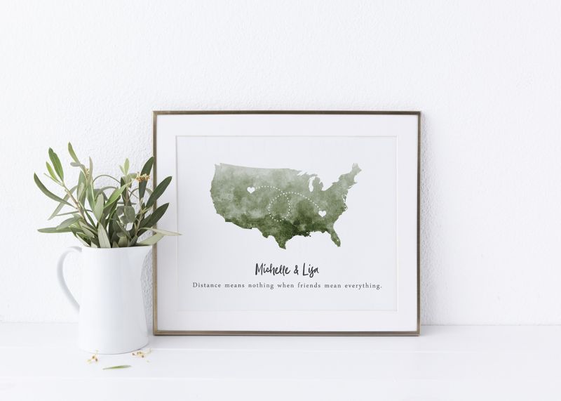 Two State Silhouette Art - Watercolor