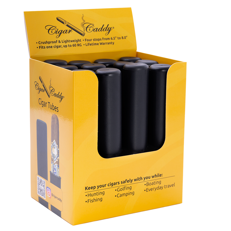 Cigar Caddy® Cigar Tube Display, 1 ct, 12 qty Black
