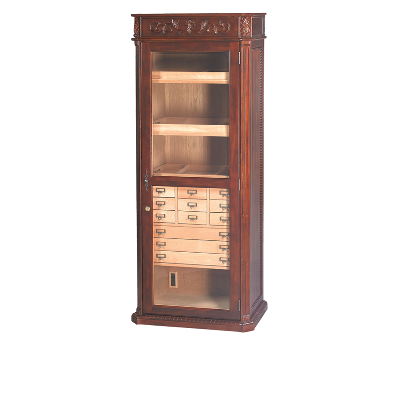 Cigar Tower Cabinet Humidor Dark Walnut