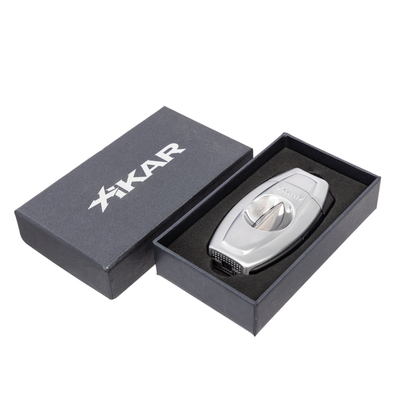 XIKAR Flip Dual Cigar Cutter Brushed Chrome
