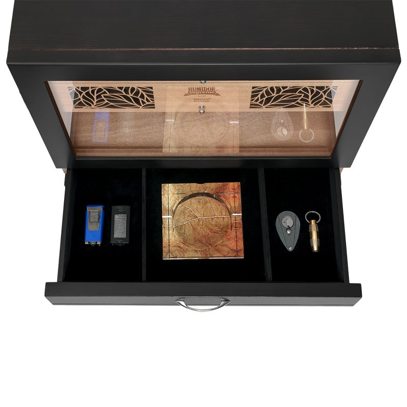 Humidor Supreme® Balthazar II End Table  Humidor Black Oak