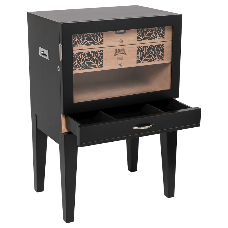 Humidor Supreme® Balthazar II End Table  Humidor Black Oak