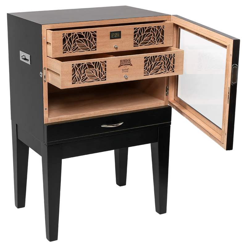 Humidor Supreme® Balthazar II End Table  Humidor Black Oak