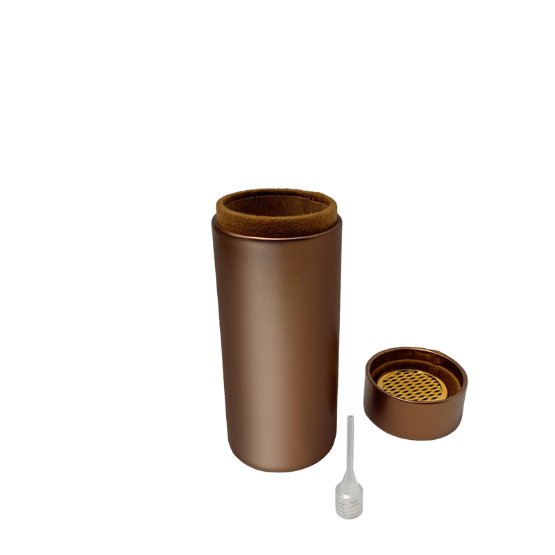 Leather Humidor Tube Brown TRAVEL
