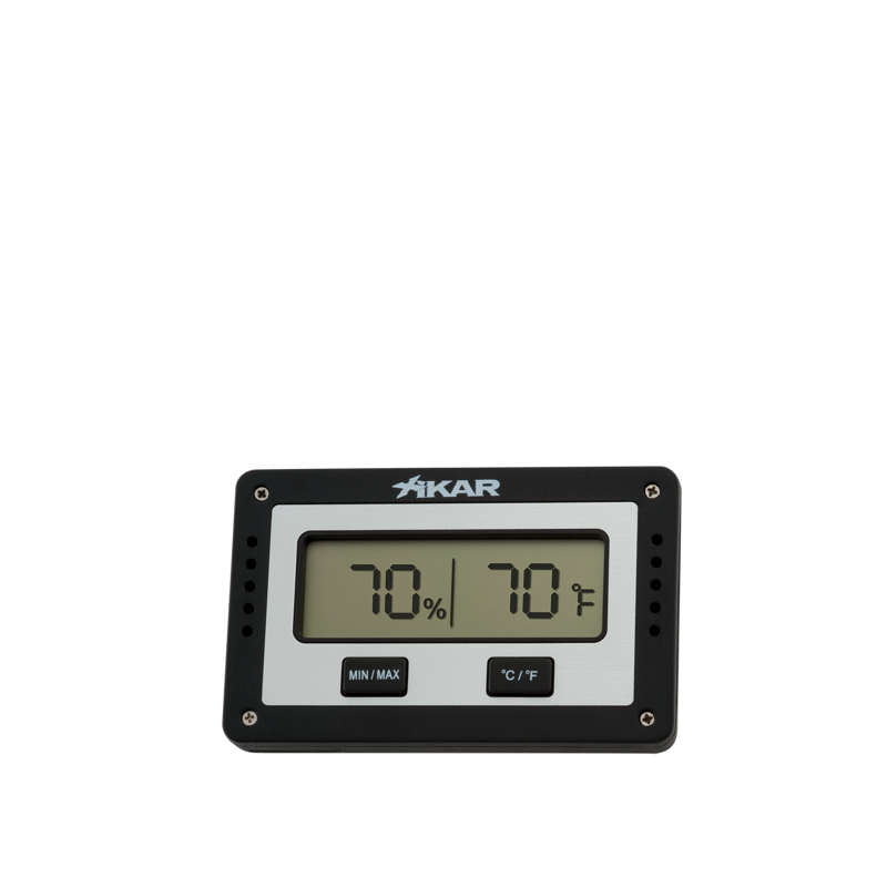 Xikar Rectangular Digital Hygrometer Black