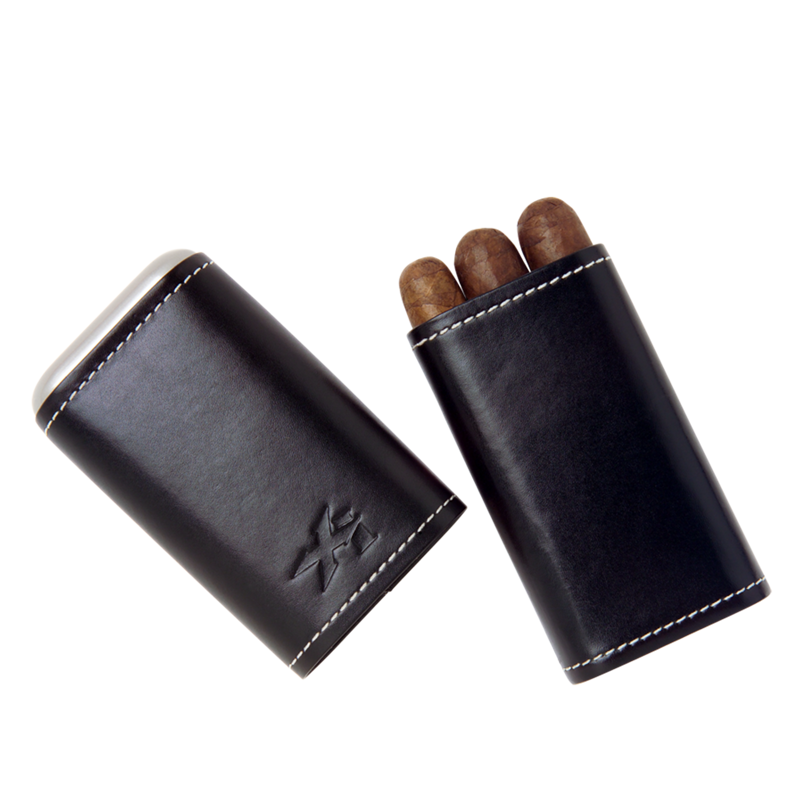 Xikar Envoy Leather 3 Cigar Holder Black 3Ct