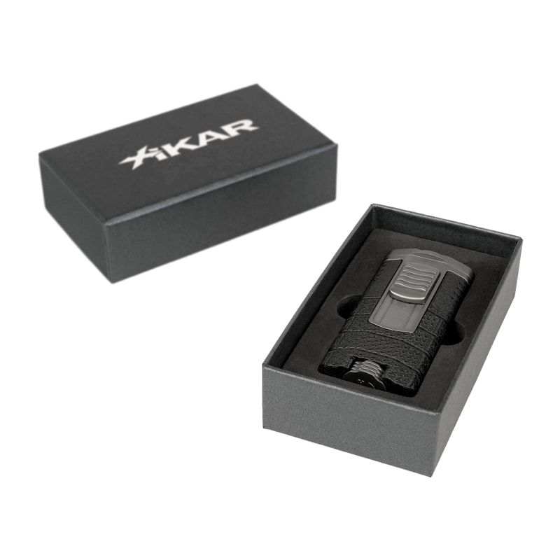 Xikar Tactical Triple Flame Lighter Black & Gunmetal TRIPLE