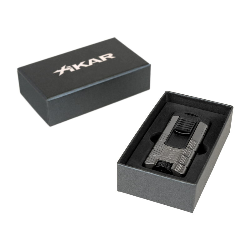 Xikar Tactical Triple Flame Lighter GUNMETAL & BLACK TRIPLE