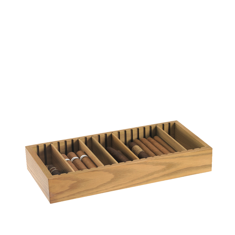 Humidor Supreme® Space Save Adjustable Cigar Tray OAK