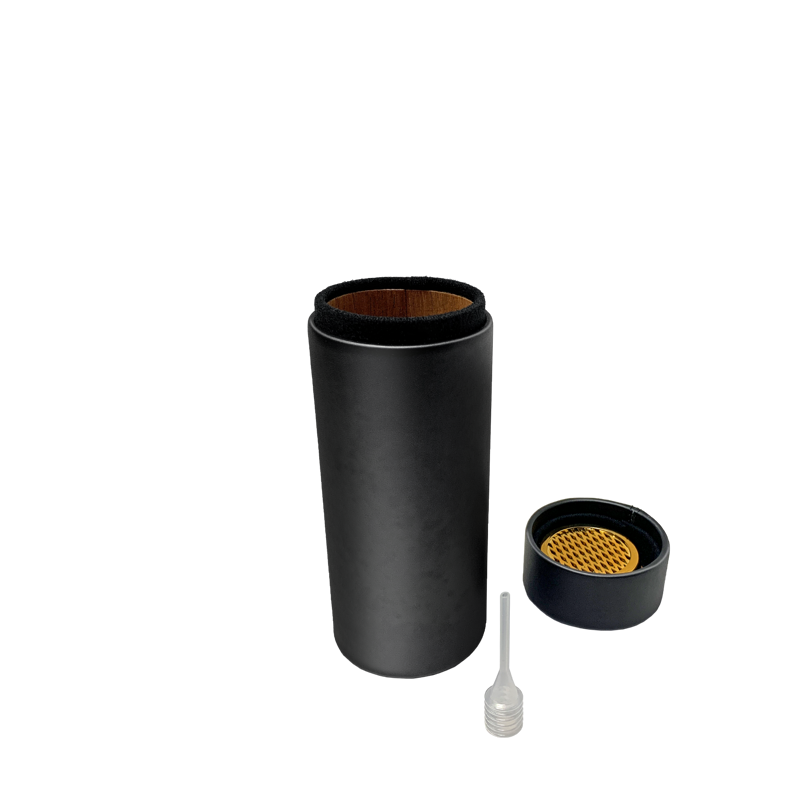 Leather Humidor Tube Black TRAVEL