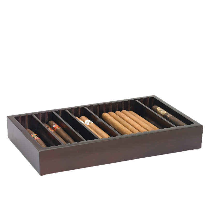 Humidor Supreme® Space Save Adjustable Cigar Tray MAHOGANY