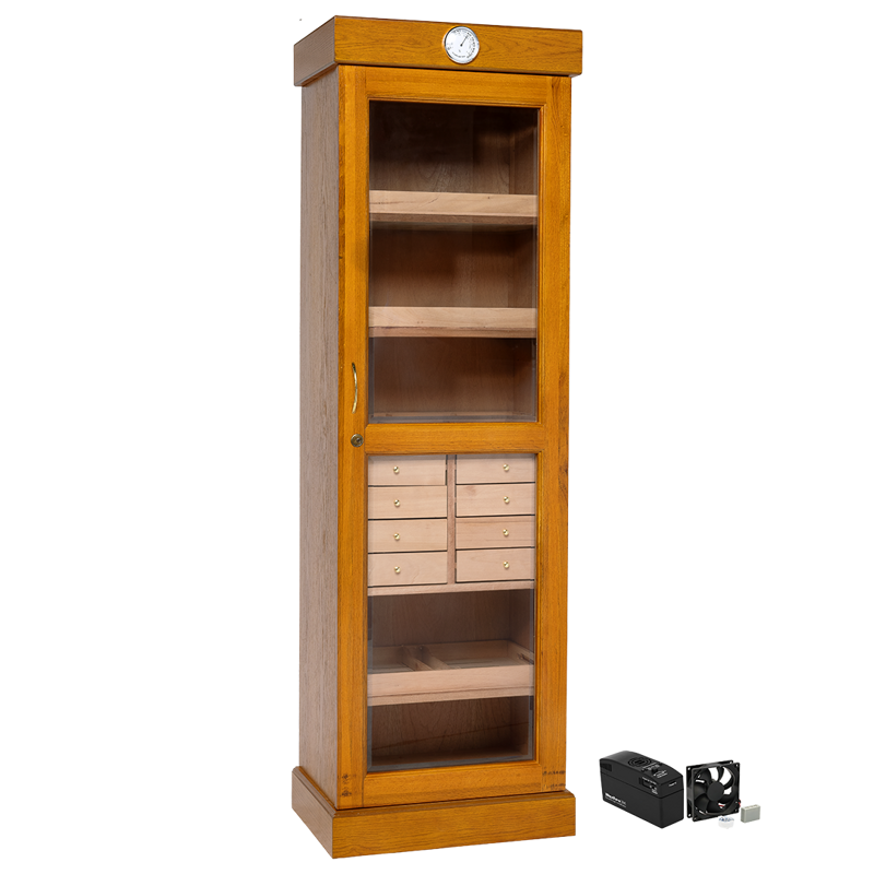 Humidor Supreme® Oak Cigar Tower with Drawers Kit