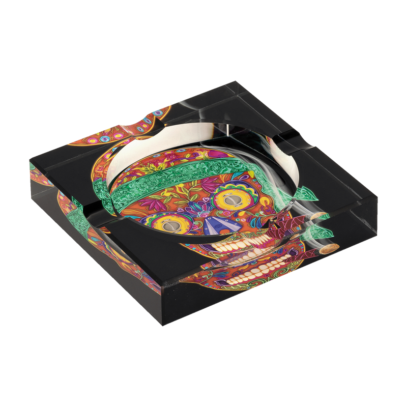 Crystal Ashtray | Calavera Skull print Calavera Skull